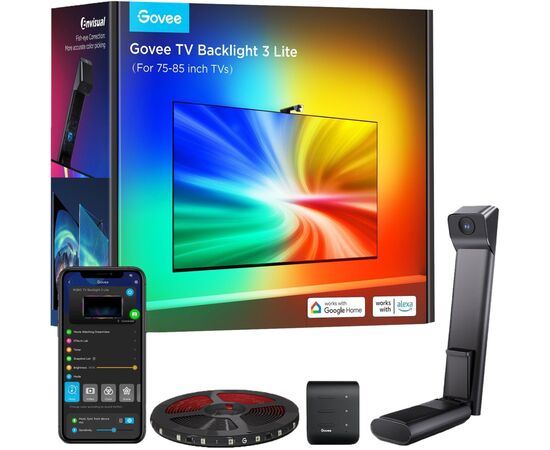Світлодіодна стрічка Govee Набір H6099 TV Backlight 3 Lite 75-85'', RGBIC, WI-FI/Bluetooth, чорний (H60993D2)