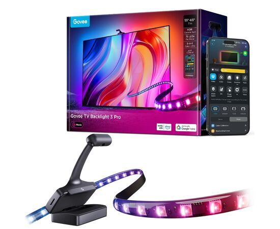 Світлодіодна стрічка Govee Набір R2A80 Three-camera TV Backlight 55-65'', RGBIC, WI-FI/Bluetooth, чорний (R2A80C11)