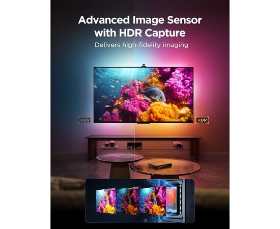 Світлодіодна стрічка Govee Набір R2A80 Three-camera TV Backlight 55-65'', RGBIC, WI-FI/Bluetooth, чорний (R2A80C11), зображення 5
