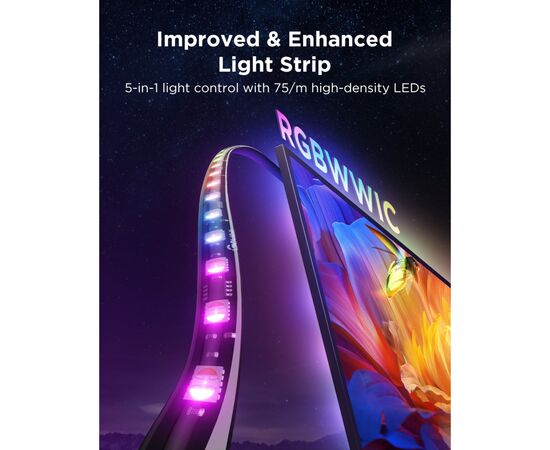 Світлодіодна стрічка Govee Набір R2A80 Three-camera TV Backlight 55-65'', RGBIC, WI-FI/Bluetooth, чорний (R2A80C11), зображення 7