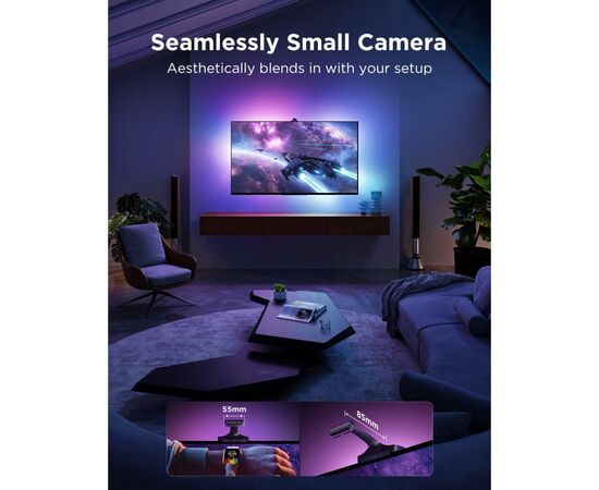 Світлодіодна стрічка Govee Набір R2A80 Three-camera TV Backlight 55-65'', RGBIC, WI-FI/Bluetooth, чорний (R2A80C11), зображення 8
