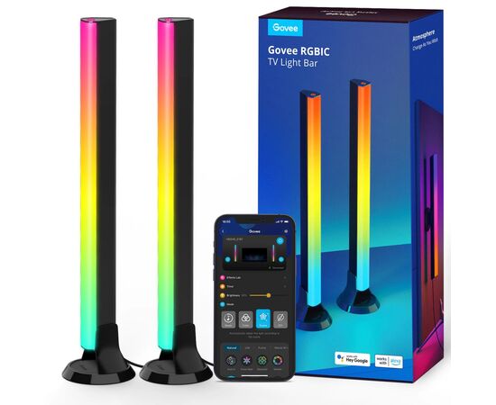 Світлодіодна стрічка Govee Набір H6046 Flow Plus Light Bars, RGBIC, WI-FI/Bluetooth, чорний (H6046311), зображення 11