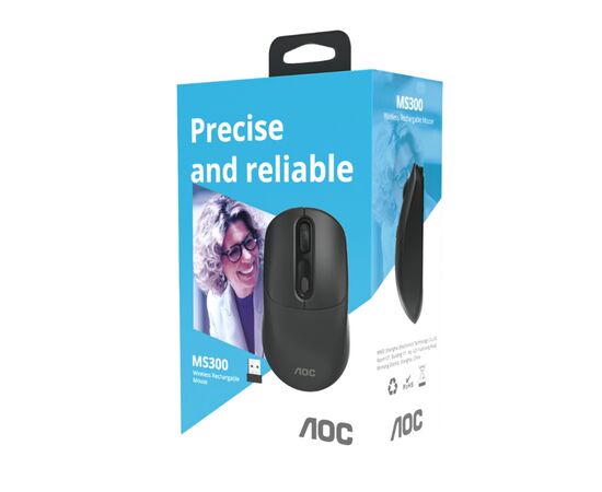 Мышка AOC MS300B Wireless/Bluetooth Black (MS300B/LA), изображение 12