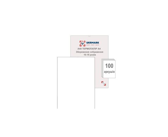 Термобумага для факса UKRMARK A40, А4 Premium, 100л. 210*297мм (900780), изображение 3