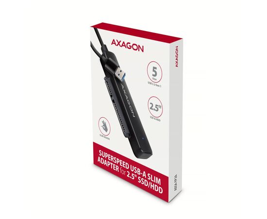 Адаптер AXAGON USB 3.0 AM to SATA 2.5" SSD/HDD 5Gbps black (ADSA-FP2A), изображение 2