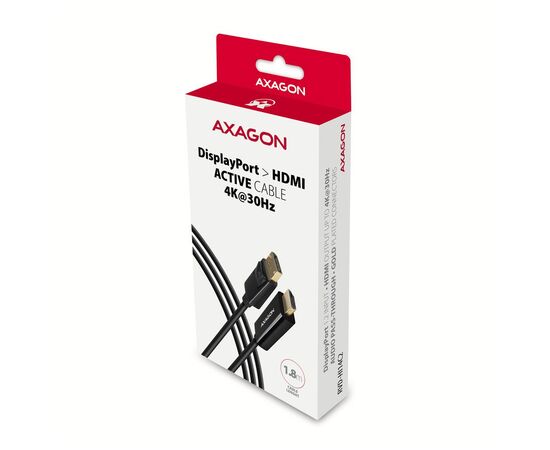 Кабель мультимедийный HDMI M to DisplayPort M 1.8m 4K30Hz black AXAGON (RVD-HI14C2), изображение 7