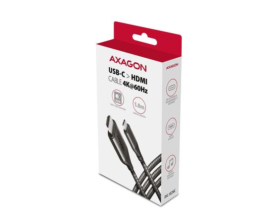 Кабель мультимедийный USB-C to HDMI M 1.8m black AXAGON (RVC-HI2MC), изображение 11