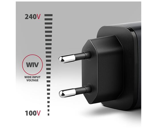 Зарядний пристрій AXAGON 1xUSB-C PD67W + 1xUSB QC4+ PPS display gray (ACU-PQ67D), зображення 4