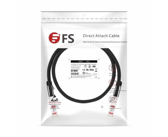 Кабель Customized 400G QSFP112 Passive Direct Attach Copper Twinax Cable FS (QSFP-400G-PCxxx/350633), изображение 6