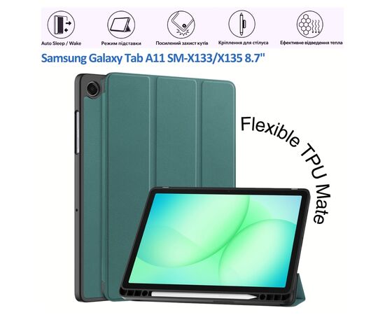 Чехол для планшета BeCover Flexible TPU Mate Samsung Galaxy Tab A11 SM-X133/X135 8.7" Dark Green (715586)