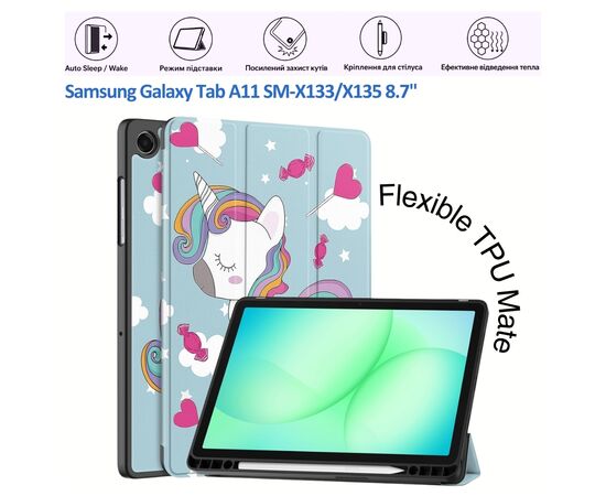 Чехол для планшета BeCover Flexible TPU Mate Samsung Galaxy Tab A11 SM-X133/X135 8.7" Unicorn (715592)