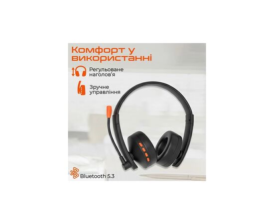 Наушники Meetion BTH003MIC Black/Orange (MT-BTH003MIC-A), изображение 5