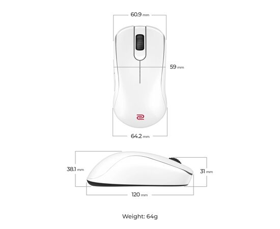 Мишка Zowie S2DW Wireless White (9H.N4NBE.A3E), зображення 7