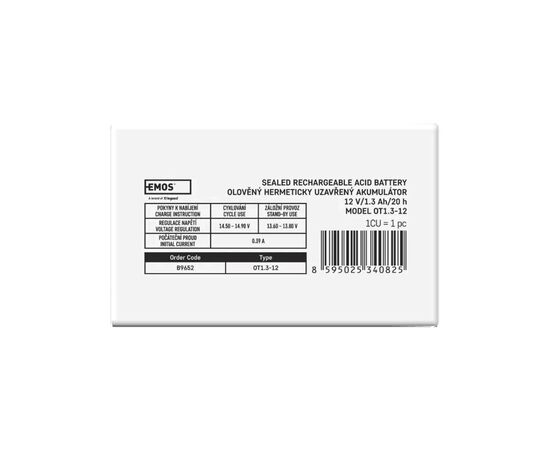 Батарея до ДБЖ EMOS 12V 1.3Ah (B9652), зображення 8