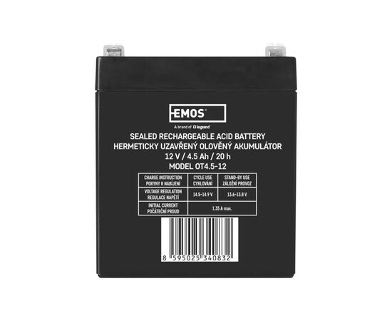 Батарея до ДБЖ EMOS 12V 4.5Ah (B9653), зображення 2