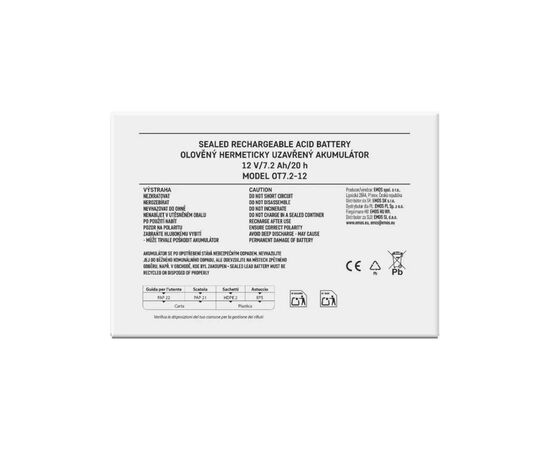 Батарея до ДБЖ EMOS 12V 7.2Ah (B9654), зображення 7