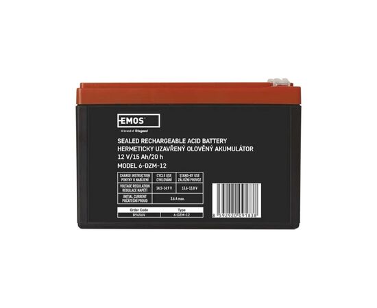 Батарея до ДБЖ EMOS 12V 15Ah (B9656V), зображення 2
