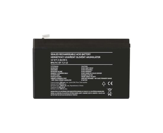 Батарея к ИБП EMOS B9674 AGM 12V 7,2Ah fast 6,3mm (B9674), изображение 7