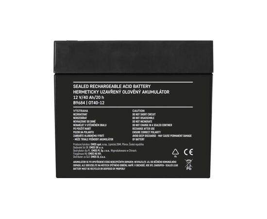 Батарея к ИБП EMOS 12V 40Ah (B9684), изображение 5