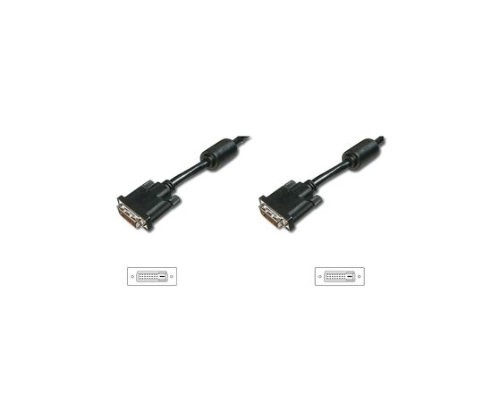 Кабель мультимедийный DVI M to DVI M 3.0m 24+1pin 2560x1600 30Hz black Digitus (AK-320101-030-S)