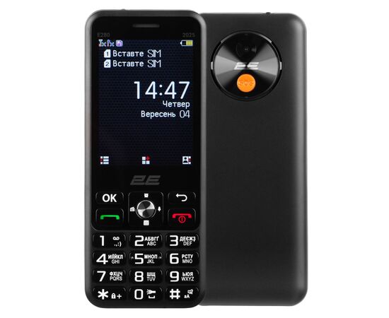 Мобильный телефон 2E E280 2025 Black + Батарея (794300868957)