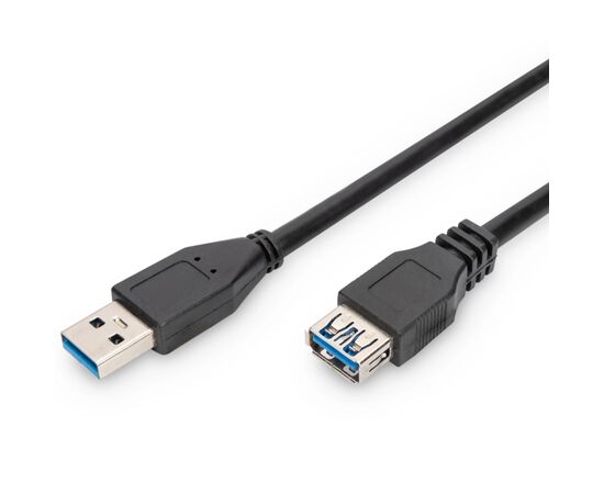 Дата кабель USB 3.0 AM/AF 3.0m black Digitus (AK-300203-030-S)