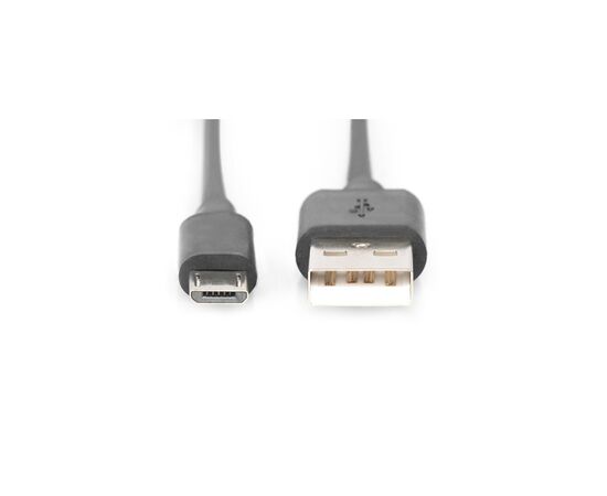 Дата кабель USB 2.0 AM to Micro 5P 0.9m black Digitus (AK-300110-010-S), зображення 2