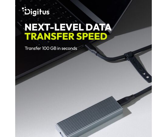 Дата кабель USB-C to USB-C 0.5m USB4 2.0 80G 240W 16K silicone black Digitus (AK-300350-005-S), изображение 5