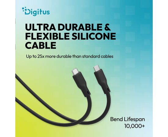 Дата кабель USB-C to USB-C 1.5m USB4 2.0 80G 240W 16K silicone black Digitus (AK-300350-015-S), изображение 9