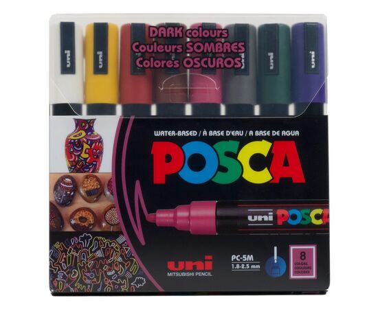 Набор маркеров UNI набор POSCA Dark Color, 1,8-2,5 мм, 8 шт (PC-5M DARK COLOR 8C)