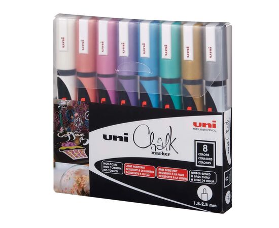Набор маркеров UNI набор POSCA Metallic Color, 1,8-2,5 мм, 8 шт (PWE-5M METALLIC 8C)