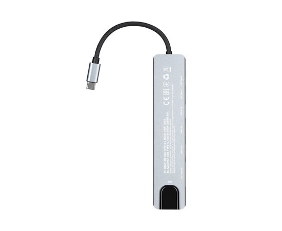 Концентратор 2E USB-C 8-in-1 1xUSB 2.0 + 1xUSB 3.0 + 2xUSB-C PD + HDMI + microSD/SD + 1xRJ45 0.13m gray (2E-W2681), изображение 5