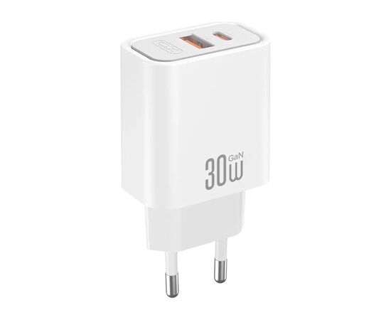 Зарядное устройство XO 1xUSB 22.5W + 1xUSB-C PD30W white (CE42.white), изображение 2