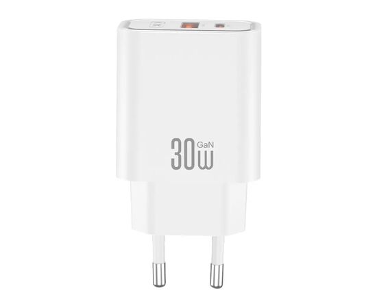 Зарядное устройство XO 1xUSB 22.5W + 1xUSB-C PD30W white (CE42.white)