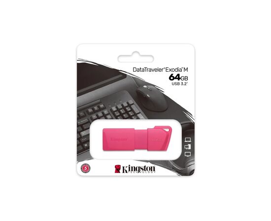 USB флеш накопитель Kingston 64GB DataTraveler Exodia M Pink USB 3.2 Gen 1 (KC-U2L64-7LN), изображение 4