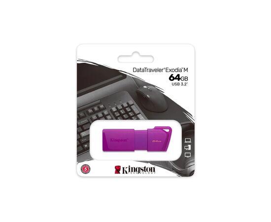 USB флеш накопитель Kingston 64GB DataTraveler Exodia M Purple USB 3.2 Gen 1 (KC-U2L64-7LP), изображение 4