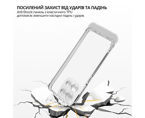 Чохол до мобільного телефона BeCover Anti-Shock Motorola Moto G17 / G17 Power Transparent (715699), зображення 4