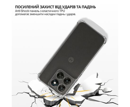 Чохол до мобільного телефона BeCover Anti-Shock Motorola Moto G77 Transparent (715700), зображення 5