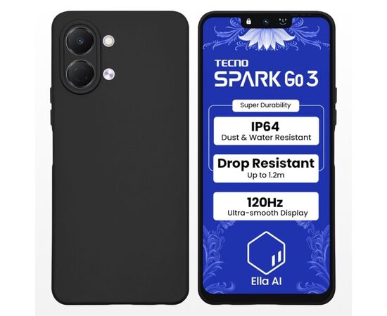 Чохол до мобільного телефона BeCover Silicone Tecno Spark Go 3 (KN3) Black (715691), зображення 3