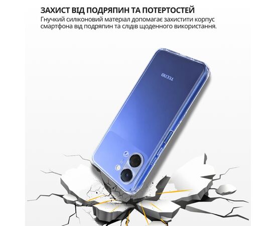Чохол до мобільного телефона BeCover Silicone Tecno Spark Go 3 (KN3) Transparent (715692), зображення 5