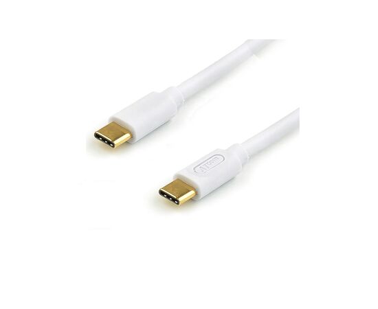 Дата кабель USB-C to USB-C 0.8m 60W 3A QC 3.0 white Atcom (AT-C08)