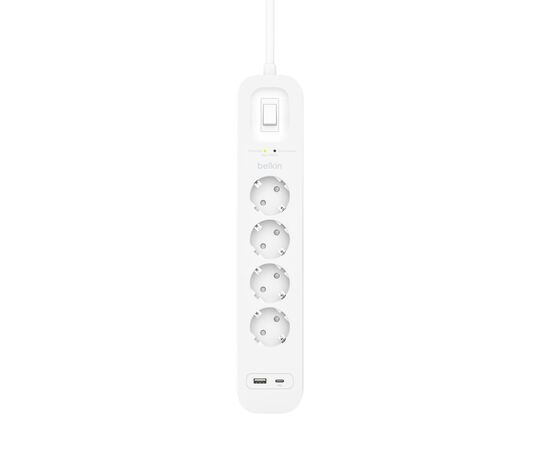 Сетевой фильтр питания Belkin 4хТипF, 16А, USB-A/USB-C 18Вт, 2м (SRB001VF2M-V2), изображение 3