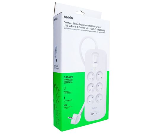 Сетевой фильтр питания Belkin 6хТипE, 16А, USB-A/USB-C 18Вт, 2м (SRB002CA2M), изображение 5