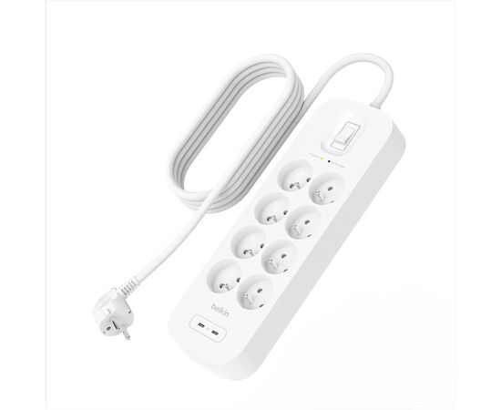 Сетевой фильтр питания Belkin 8хТипE, 16А, USB-A/USB-C 18Вт, 2м (SRB003CA2M), изображение 3