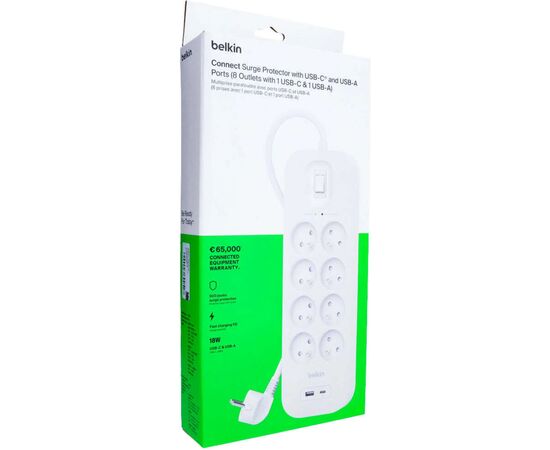 Сетевой фильтр питания Belkin 8хТипE, 16А, USB-A/USB-C 18Вт, 2м (SRB003CA2M), изображение 5