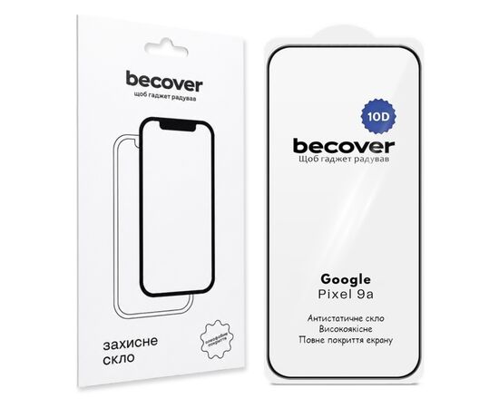 Стекло защитное BeCover 10D Google Pixel 9a Black (715715)