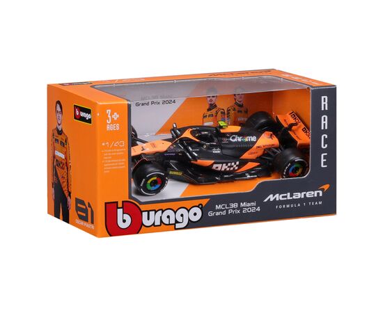 Масштабная модель автомобиля Bburago Автомодель - McLaren F1 MCL38 (2024), 1:43 (18-38214), изображение 3