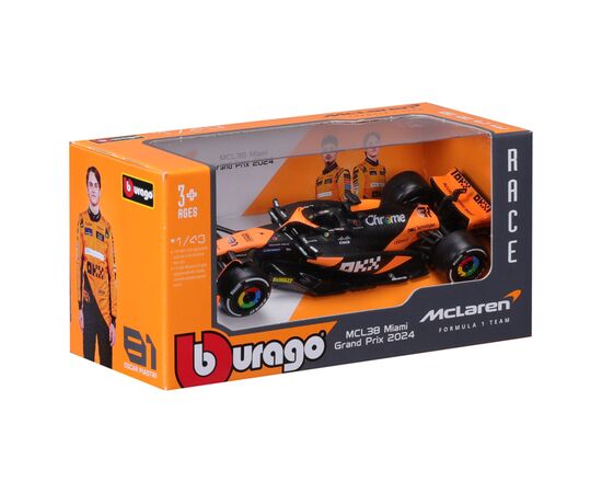 Масштабная модель автомобиля Bburago Автомодель - McLaren F1 MCL38 (2024), 1:43 (18-38214), изображение 8