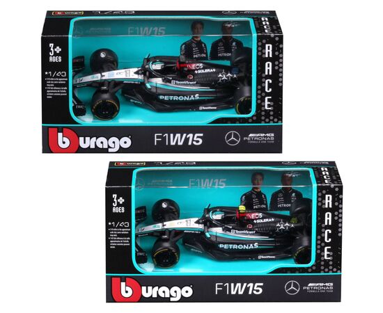 Масштабная модель автомобиля Bburago Автомодель - Mercedes-AMG F1 W15 Performance (2024), 1:43 (18-38208)