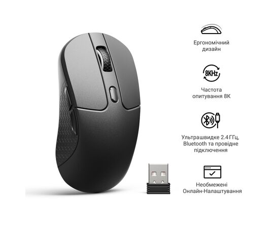 Мишка Keychron M3 Wireless/Bluetooth/USB Black (M3-A23), зображення 6
